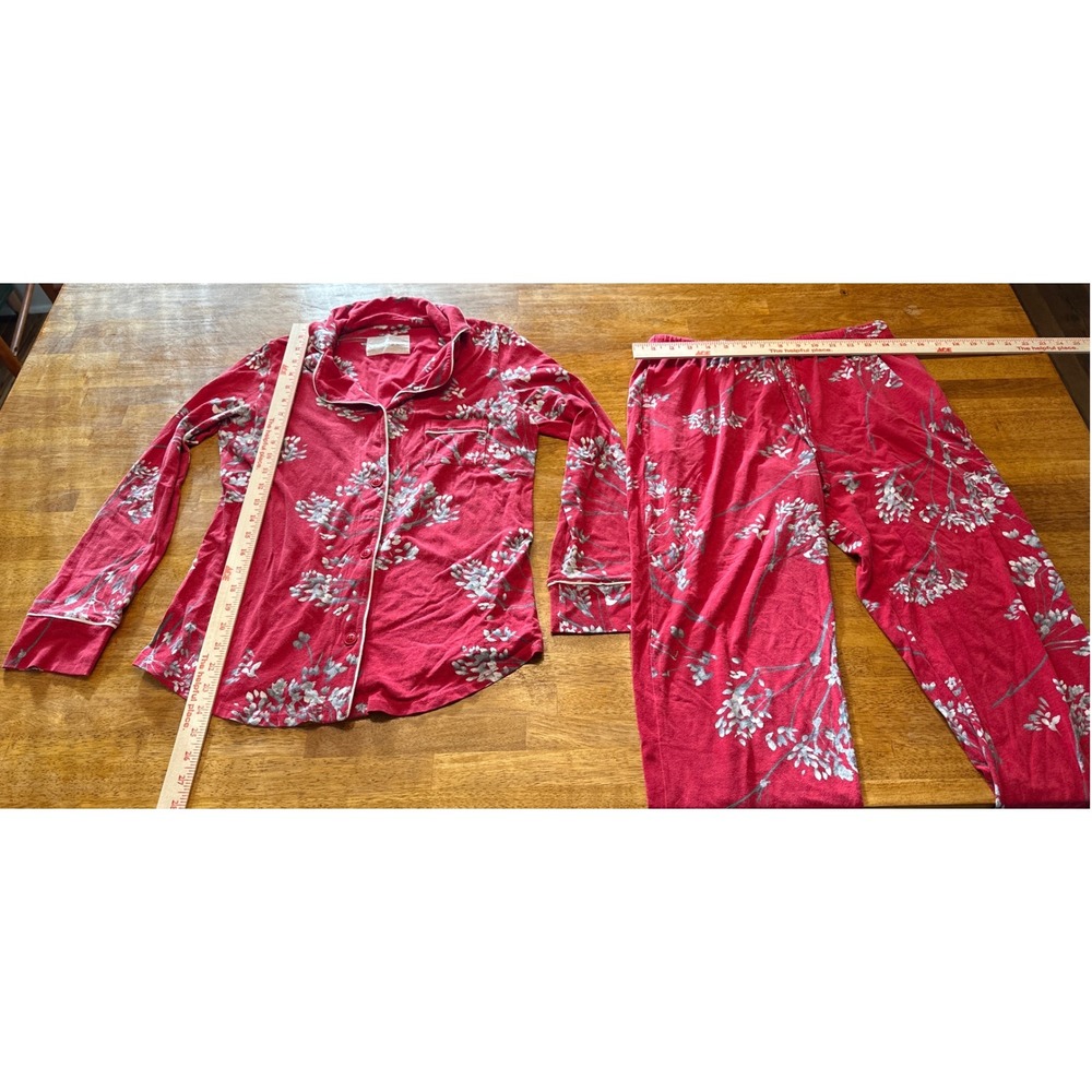 The Cat's Pajamas Red Floral Pima Cotton Modal Pajama Set Small